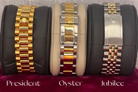 different types of rolex bracelets